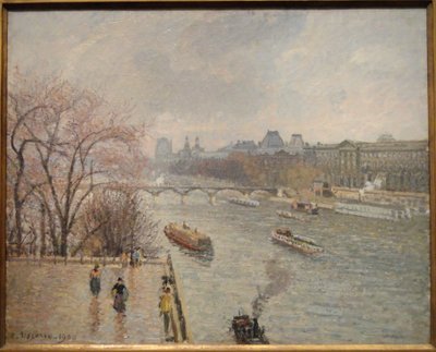 The Louvre, Afternoon, Rainy Weather First Series by Camille Jacob Pissarro